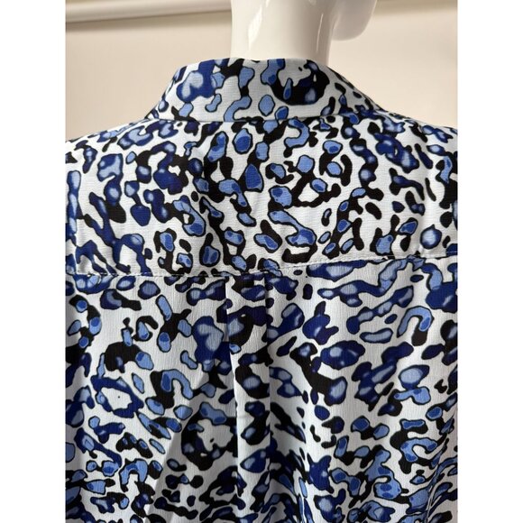 Dana Buchman Sleeveless Blue Animal Print Blouse M - Picture 8 of 16